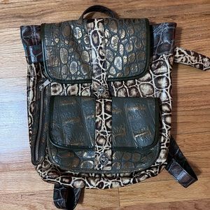 Italian Leather multi pocket book bag